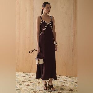 SANCIA: THE HAVEN DRESS Elegant Sangria/Brown Dress is Size S. NEW with Tags